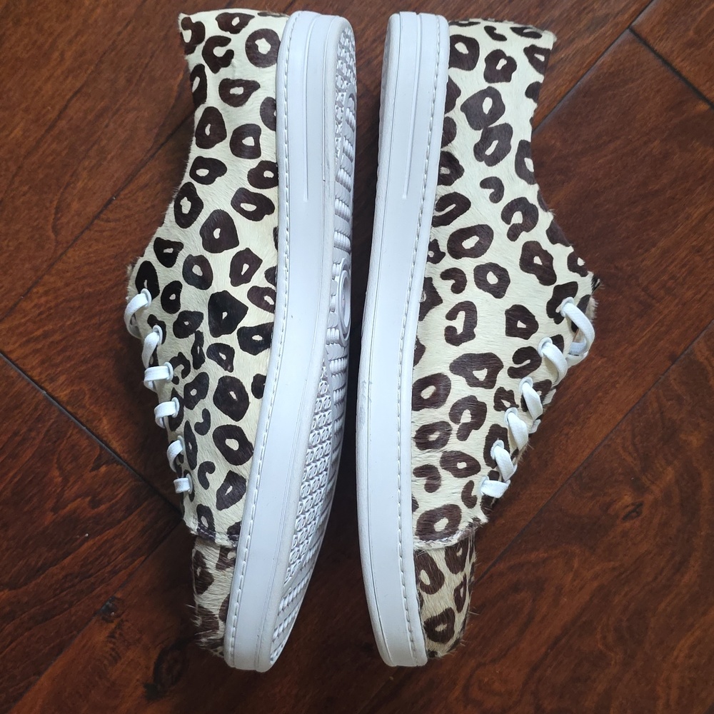 Two Pretty Leopard Print Genuine Calf Hair Sneakers - Leather Lined - Picture 5 of 11